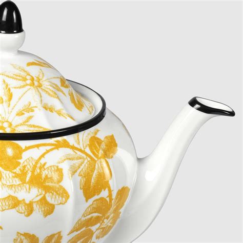 gucci teapot|Herbarium teapot in yellow porcelain .